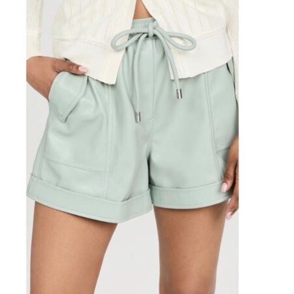 Joanathan Simkhai Doah Mint Green Vegan Leather Shorts Size XS - Picture 1 of 10